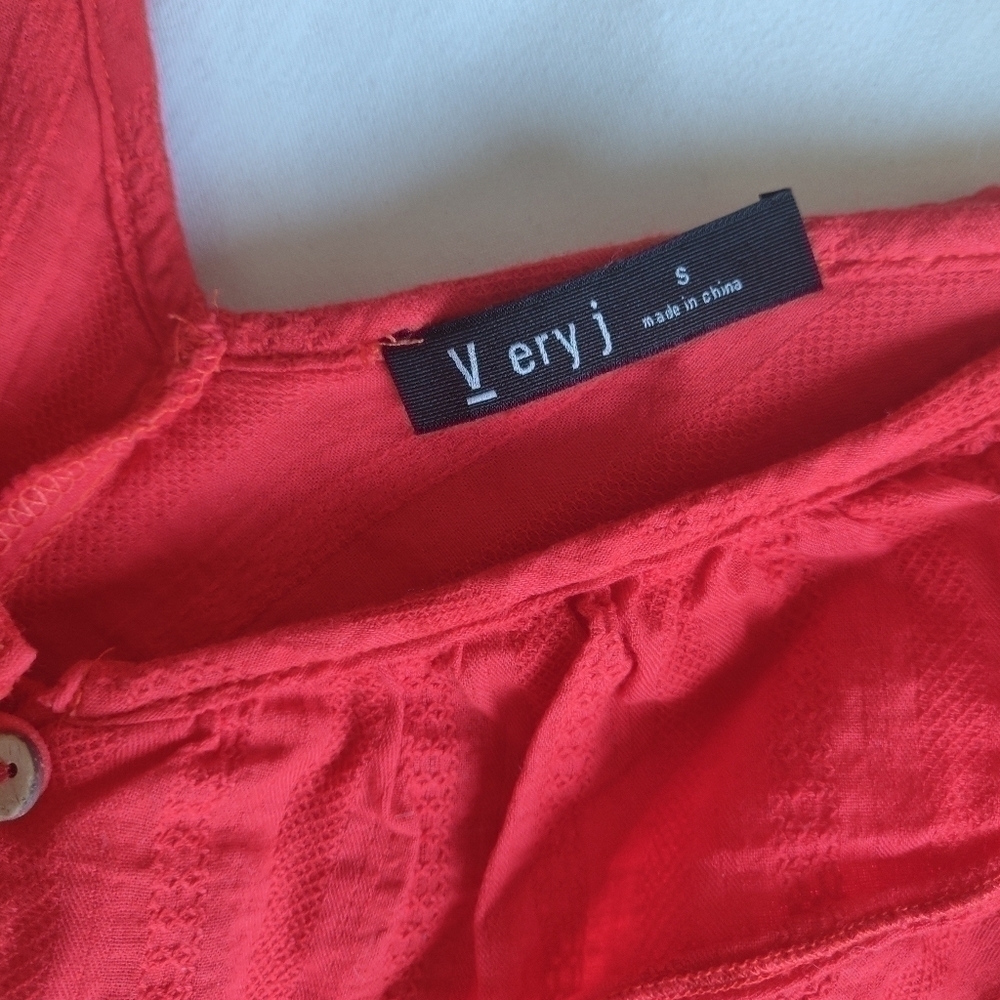 👍 Red Tie-Front Crop Top - Size S - Picture 4 of 4